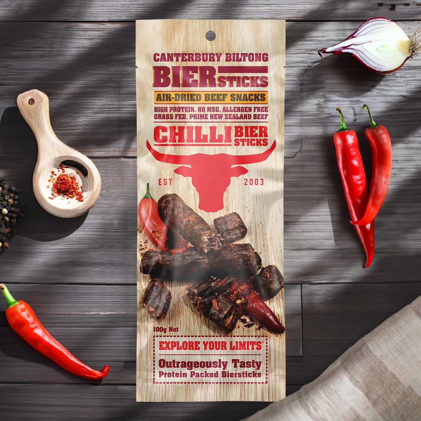 Chilli Bierstick 100g  - Carton of 10